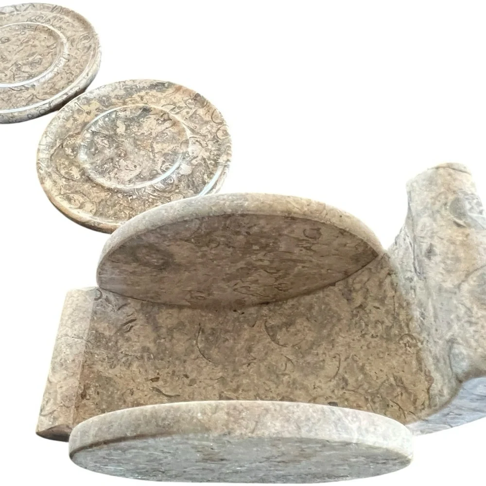 Brown marble coasters VINTAGE set of 6
